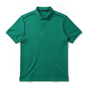 Men Solid Color Knitted Short Sleeve <b>Polo</b> <b>Shirt</b> Regular Fit Casual Style Green Fit Tailored Fit Rib Knit Men <b>Polo</b> <b>Shirt</b> - Product Image 1