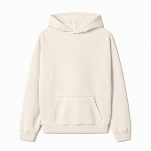 เสื้อฮู้ดโอเวอร์ไซส์ผู้ชาย สีพื้น ผ้าฟลีซ สวมใส่สบาย มีกระเป๋าจิงโจ้ เหมาะสำหรับฤดูหนาว ผ้าฝ้าย 100% ปักลาย - Product Image 1