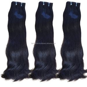 Wholesale Indonesian 100% Human Hair Natural Raw Virgin Hair Full Length From <b>Top</b> Bottom Super Double Drawn Machine Double Weft - Product Image 3