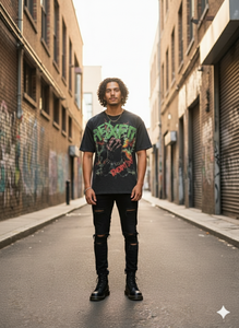 T-shirts unisexes décontractés de haute qualité, effet délavé, 220 GSM, impression sérigraphique personnalisée, style streetwear, vente en gros - Product Image 6