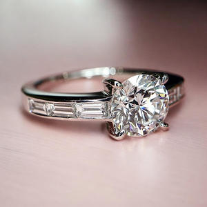 Igi แหวนกลมประดับเพชรสีขาว10K/14K 3.00 CT แหวนหมั้น/แต่งงานสำหรับเป็นของขวัญสำหรับผู้หญิง - Product Image 3