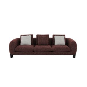 Divano da Soggiorno Mardi in Tweed Bordeaux con 3 Cuscini - Product Image 4