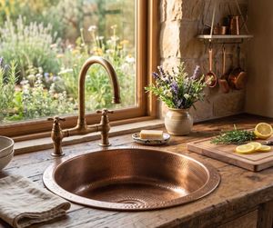 Lavabo Redondo de Cobre de Alta Calidad Premium, Diseño Elegante para Hoteles, Villas, Resorts, Baños y Uso Decorativo - Product Image 6