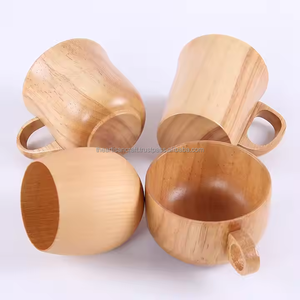 Ensemble de tasses à eau et à café/thé en bois de chêne naturel écologique personnalisé pour les fêtes par Artisan Craft - Product Image 5