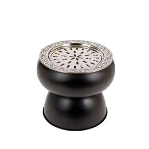 Black Brass Bakhoor Incense <b>Burner</b> Bowl With Engraved <b>Silver</b> Ash Catcher Tray Wholesale Charcoal Censer Holder Arabian Mabkhara - Product Image 1