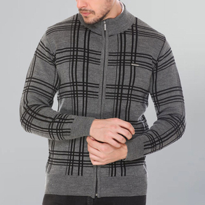 Wholesale <b>Men's</b> Zip up Knitted Sweaters Casual Wear Warm Winter Zipper <b>Cardigan</b> <b>Long</b> Sleeve <b>Men's</b> Sweaters - Product Image 4