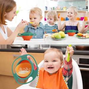 Tazón Giratorio para Bebés con Función Antiderrames de 360°, Tazón de Alimentación Seguro para Niños Pequeños, Reduce la Desordenación Durante las Comidas en Casa o de Viaje - Product Image 3