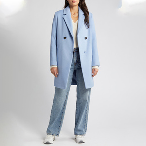 Manteau long en laine double face pour femme, coupe ample, rembourré en coton, avec poches, chaud, pour l'automne et l'hiver - Product Image 1