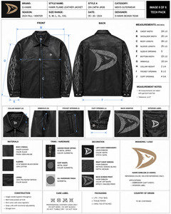 Men's Black PU Leather <b>Biker</b> <b>Jacket</b> With Embossed Flame Design And Zipper Closure - Product Image 6