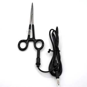 Pinces à épiler droites en acier inoxydable avec verrouillage pour la placage de bijoux et la fabrication de bracelets DIY - Product Image 1