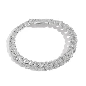 Bracelet en argent plaqué, diamant naturel de luxe, polissage brillant, certifié IGI, style hip-hop, disponible à un prix raisonnable en provenance d'Inde - Product Image 3