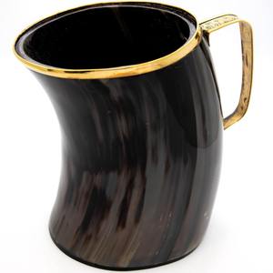 Jarra de Cuerno Vikinga Hecha a Mano, Vaso de Cuerno de Buey Natural de Primera Calidad para Cerveza, Cerveza Artesanal, Sidra y Estilo Medieval Antiguo - Product Image 1