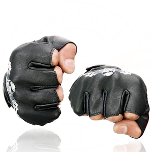 Gants sans doigts noirs brodés pour hommes Samroz Sports - Product Image 3