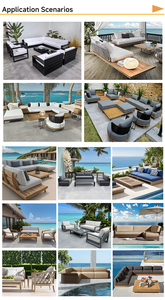 WholesaleTeak Wood Outdoor Sofa Set Modern Garden Lounge <strong>Furniture</strong> with Coffee Table and Sun Lounger <strong>for</strong> Australian Villa Patio - Product Image 5