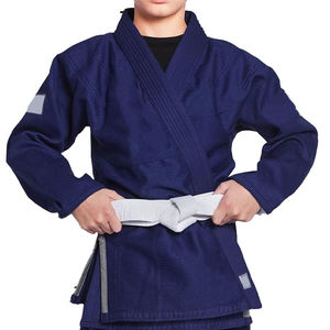 ชุดยิวยิตสู BJJ สำหรับเด็ก ผ้าฝ้ายแท้ 100% แบบเรียบ ปรับแต่งได้ สำหรับฝึกซ้อมยูโด คาราเต้ คิโมโน สีน้ำเงิน  ชุดยิวยิตสูบราซิล BJJ สำหรับเด็ก - Product Image 3