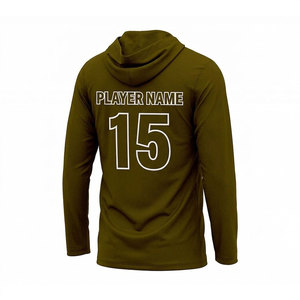 Camiseta de Baloncesto de Manga Larga Verde Oliva – Sudadera con Capucha Personalizada con Nombre y Número del Equipo - Product Image 4