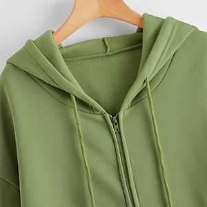 Sudadera con capucha y cremallera con logotipo bordado personalizado, MOQ bajo, lisa, fácil de usar, popular, con logotipo personalizado. - Product Image 3