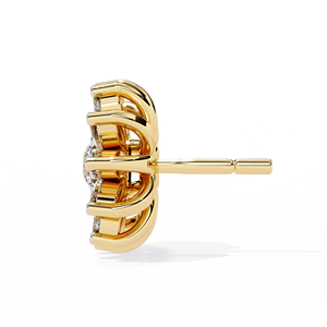 ต่างหูเพชรทรงดอกไม้ 14K ทองคำแท้ รับรองโดย IGI เพชรเพาะเลี้ยงทรงบริลเลียนท์คัท สำหรับงานแต่งงาน งานปาร์ตี้ เครื่องประดับสไตล์ชาติพันธุ์ พร้อมจำหน่าย - Product Image 4