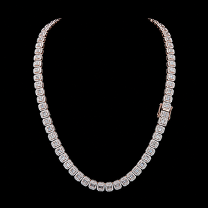 Chaîne tennis personnalisée en moissanite taille ronde et baguette, design élégant fait main, bijoux en diamant certifiés de qualité supérieure - Product Image 3