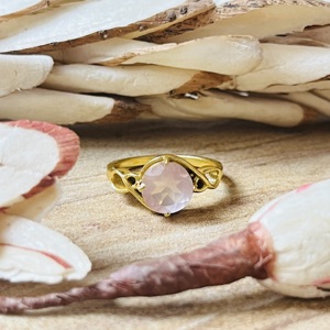 Unique Design Boho Geometric <b>Rings</b> Dainty Brass Jewelry For Women 18k <b>Gold</b> Plated Rose Quartz <b>Cocktail</b> <b>Ring</b> For Wholesale OEM - Product Image 2