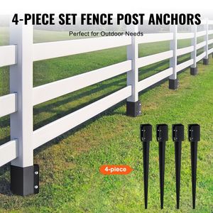4-Pack Fence <b>Post</b> Anchor Ground <b>Spike</b> 36 X 4 X 4 Inches Outer Diameter 3.5 X 3.5 Inches Inner Diameter Metal Black Powder - Product Image 6