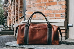 กระเป๋าเดินทางหนังแท้แบบยูนิเซ็กซ์ สไตล์วินเทจ สำหรับเดินทางช่วงสุดสัปดาห์ ความจุขนาดใหญ่ ใส่สัมภาระขึ้นเครื่องได้ มีช่องใส่รองเท้า พร้อมซิปแบบพกพา - Product Image 3