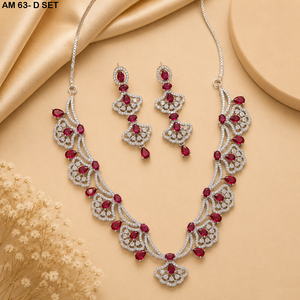Silver Plated <b>Bridal</b> Jewelry Set MIJ Luxury American Diamond Necklace Set with CZ Stones Silver Plated Alloy Fashion Necklaces - Product Image 5