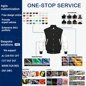 เสื้อแจ็คเก็ตวาร์ซิตี้หนังขนสัตว์สำหรับผู้ชาย แจ็คเก็ตเบสบอลเลตเตอร์แมน ปักลายเชนิลล์ เสื้อแจ็คเก็ตสตรีทแวร์แบบกำหนดเอง เสื้อแจ็คเก็ตวิทยาลัย - Product Image 5