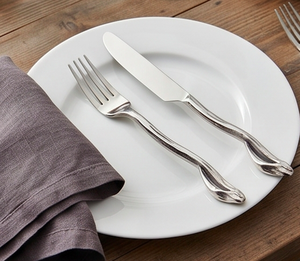 Ensemble de couverts modernes en acier inoxydable avec finition miroir, compatibles lave-vaisselle, pour mariage, fourchette, cuillère, couteau - Product Image 4
