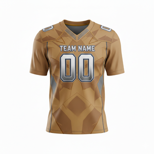 Camiseta de Práctica de Fútbol Americano Personalizada para Adultos, Manga Corta, Transpirable, Opción de Talla Grande, Cuello en V, 100% Poliéster - Product Image 3