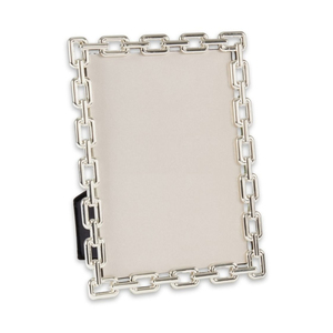 Luxury Silver-Plated Metal Photo <b>Frame</b> With Elegant Chain-Link Border Tarnish-Resistant Desktop Picture <b>Frame</b> For High-End Decor - Product Image 4