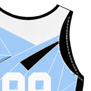 Combinaison de compétition de course à rames bleu clair, noir et blanc pour homme, sans manches, uniforme de performance, maillot de compétition personnalisé, vente en gros - Product Image 5