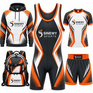 Ensemble d'équipement de sport MMA SINEWY, impression par sublimation, polyester, unisexe, tissu extensible respirant, kit de vêtements de sport - Product Image 1