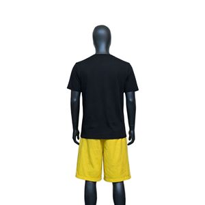 Ensemble de shorts décontractés pour hommes d'été, t-shirt à manches courtes de couleur unie, polyester/coton, séchage rapide, votre propre design - Product Image 3