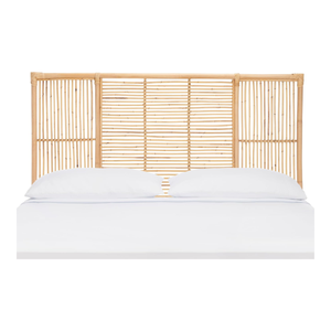 Tête de lit rectangulaire en rotin écologique, prix de gros imbattable, pour lits King Size et Queen Size, idéale pour les chambres bohèmes, rustiques ou de style ferme. - Product Image 1