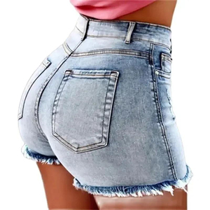 Shorts de Mezclilla al por Mayor, de Alta Calidad, Diseño Moderno, Sexy, Tallas Grandes, Cintura Media, Desgastados, Pantalones Cortos de Algodón, Shorts de Mezclilla de Verano - Product Image 1
