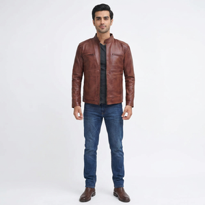 Fully Customized Genuine Cowhide <b>Men</b> Leather Jackets Made in Sialkot Pakistan Low Price Best Sale Product Leather jacket for <b>men</b> - Product Image 1