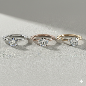 Anillo de Compromiso con Diamante Cultivado en Laboratorio, Oro de 14K, Corte Redondo, Halo Oculto, Piedras Laterales, Fabricante de Joyería Personalizada OEM - Product Image 3