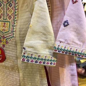 Costume jacquard en coton pour femme, tenue fantaisie, élégante, design pakistanais, shilwar, qameez, pour fête, nouvelle collection - Product Image 5