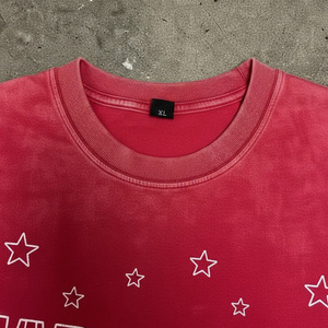 Camisetas Casuales de Manga Corta para Hombre, 100% Algodón, Lavado Ácido, con Logotipo Personalizado Bordado, Estampado en Blanco, Estilo Urbano, en Stock - Product Image 3