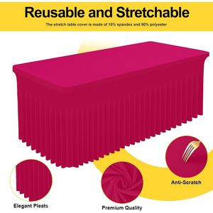 Smiry Copritavolo Rettangolare Impermeabile Lavabile 6FT, Fodera Elasticizzata in Spandex per Tavoli - Product Image 4