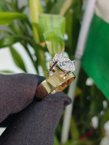 แหวนเพชรทรงรีสีเหลืองวินเทจจาก IGI/GIA Lab Grown เหมาะสำหรับงานแต่งงาน/หมั้น  ทองคำขาวคุณภาพสูงสำหรับทั้งชายและหญิง เหมาะสำหรับงานฉลองครบรอบ - Product Image 2