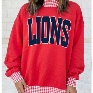 Sudadera Oversize Personalizada para Mujer con Cuello Alto, Parche de Gingham Bordado en la Parte Delantera, Forro Polar de Algodón, Transpirable, de Secado Rápido y Ecológica - Product Image 4