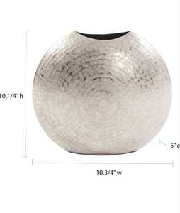 Jarrones Metálicos Modernos Hechos a Mano, Ligeros y Ecológicos, de Aluminio Plateado Texturizado, para Decoración de Sala de Estar, Comedor, Oficina y Restaurante - Product Image 6