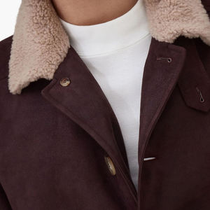 Chaquetas de Motocicleta de Piel de Oveja Transpirables, Impermeables y de Secado Rápido para Hombre, Chaquetas de Cuero a la Moda para Otoño e Invierno con Cuello Alto y Logotipo Frontal - Product Image 4