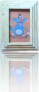 Cadre photo de table carré vertical FAIZA CRAFT fait main en MDF et os incrusté, étanche, personnalisé avec impression UV, blanc crème - Product Image 4