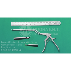 Rongeur à baïonnette Kerrison 40 degrés ascendant et à morsure de 1 mm, instrument chirurgical orthopédique réutilisable pour os - Product Image 1