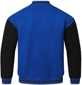 แจ็คเก็ตเบสบอลสำหรับผู้ชาย แจ็คเก็ตเบสบอลแบบ OEM ปักโลโก้ที่แขนเสื้อด้วยไหมเชนีล แจ็คเก็ตเบสบอลวินเทจแบบ Letterman Varsity - Product Image 2