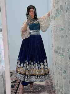 Vestido afgano Kuchi elegante de manga larga, cuello alto y silueta recta, estilo afgano de moda, para fiestas formales, para mujer. - Product Image 5