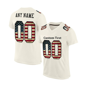 Custom American Football Fan Jersey Wholesale Breathable <b>Polyester</b> <b>Shirt</b> Team Name Number Sublimation Sportswear - Product Image 2